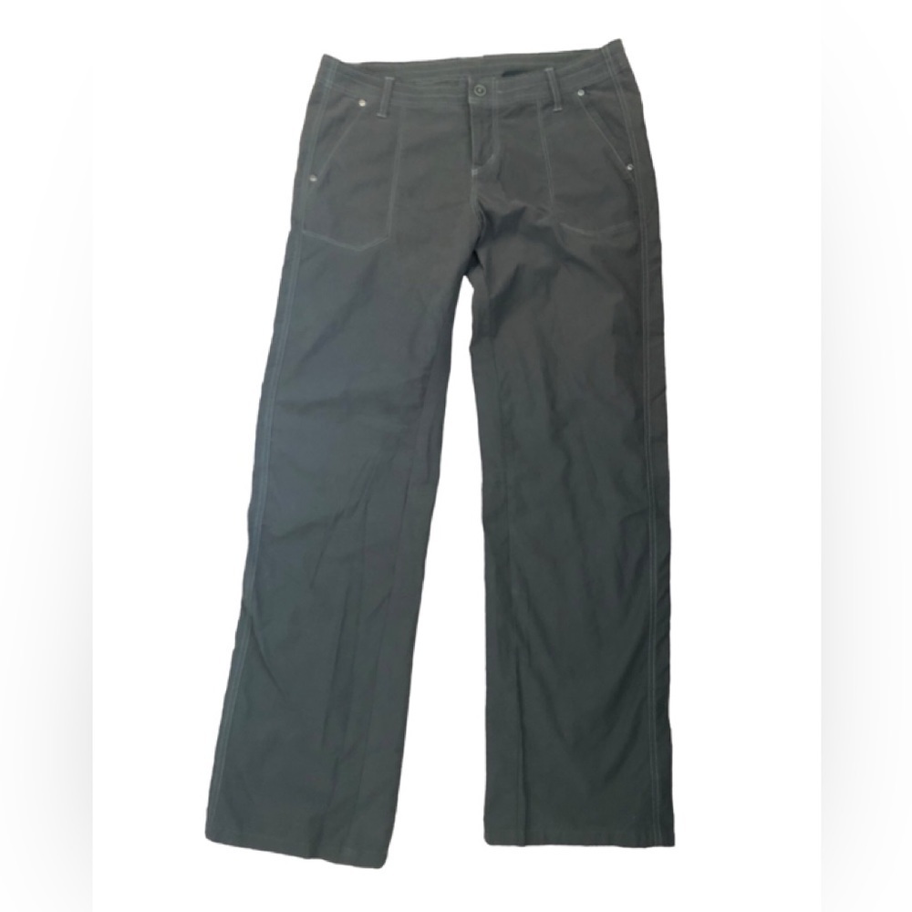 Kuhl Kendra Hiking Pant Sz. 14R Carbon Grey Cotton Blend Outdoors Straight Leg